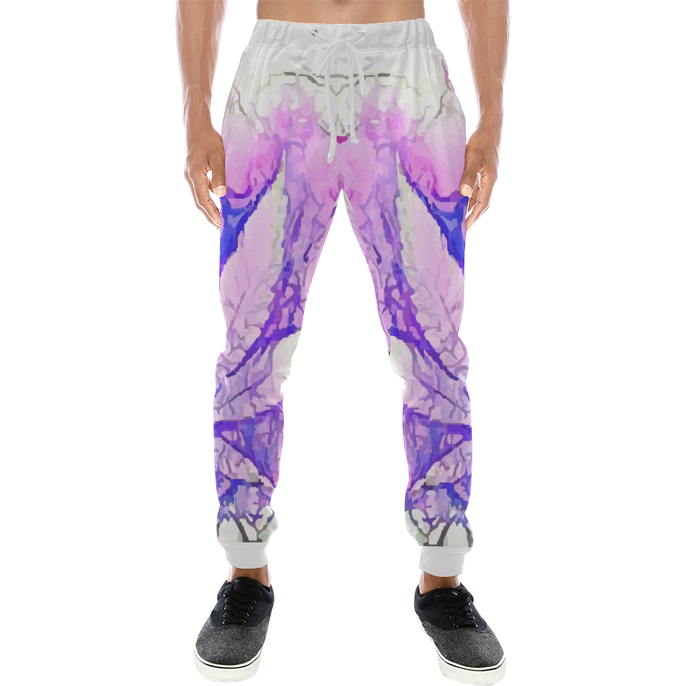 Acid Leaf (White) Men's All Over Print Sweatpants (Model L11)