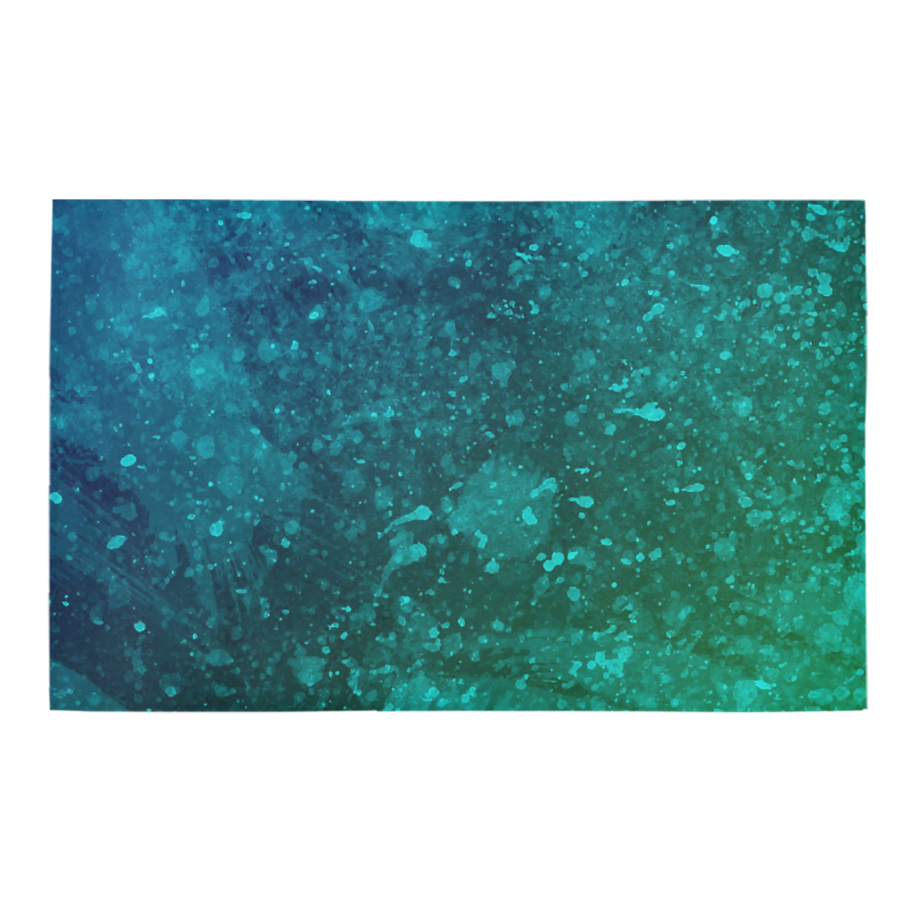 Blue and Green Abstract Bath Rug 20''x 32''