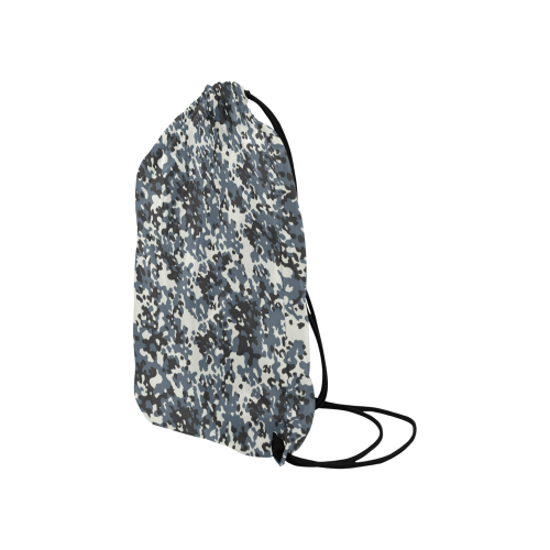 Urban City Black/Gray Digital Camouflage Small Drawstring Bag Model 1604 (Twin Sides) 11"(W) * 17.7"(H)