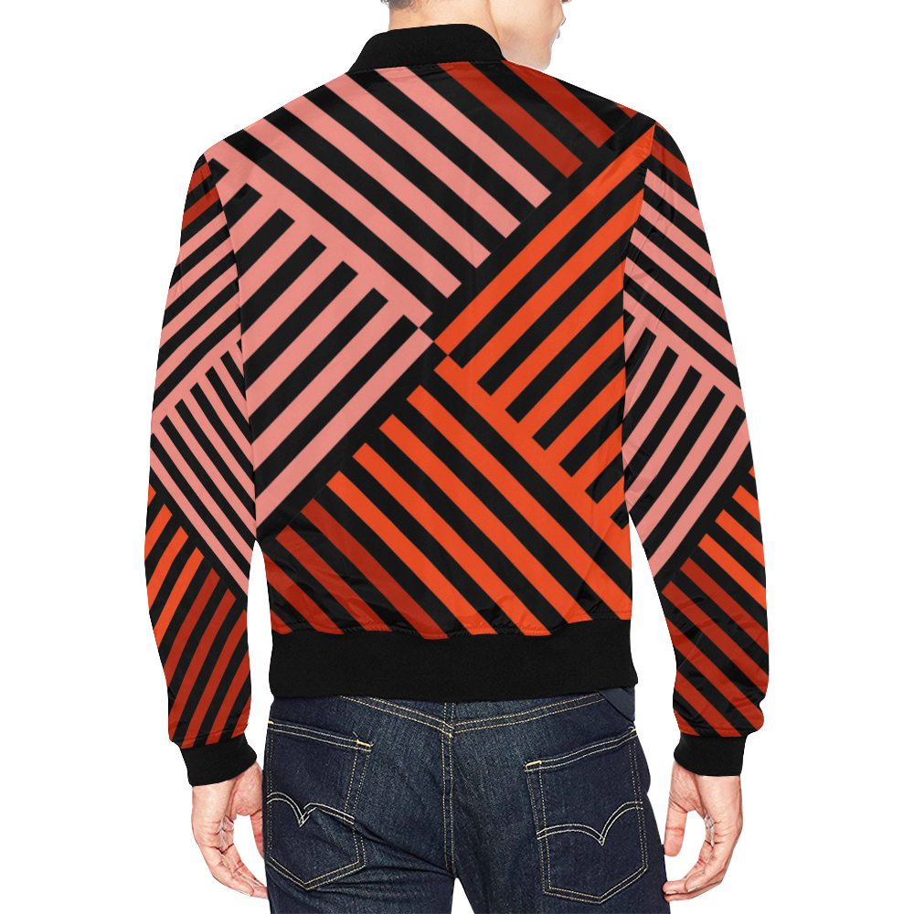 Diagonal Striped Pattern All Over Print Bomber Jacket for Men (Model H19)