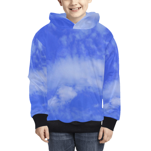 Blue Clouds Kids' All Over Print Hoodie (Model H38)