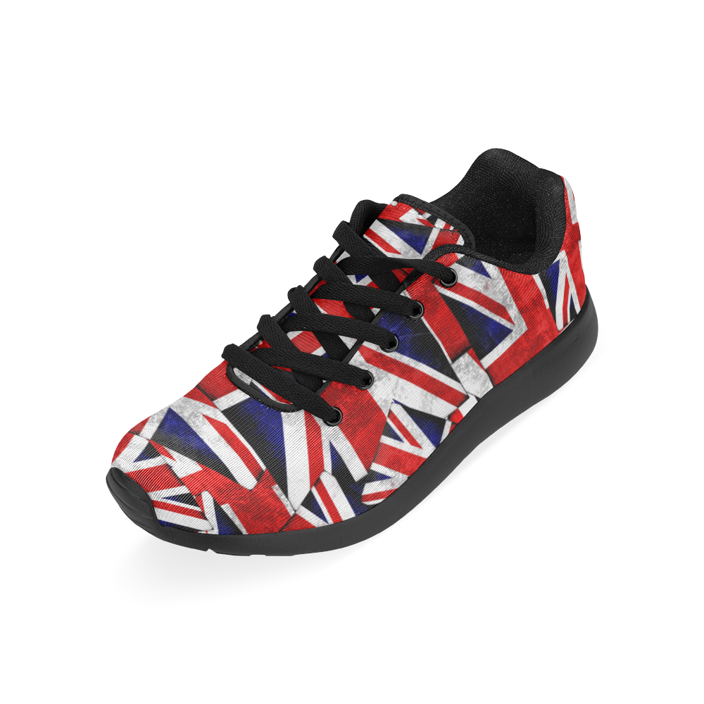Union Jack British UK Flag Kid's Running Shoes (Model 020)