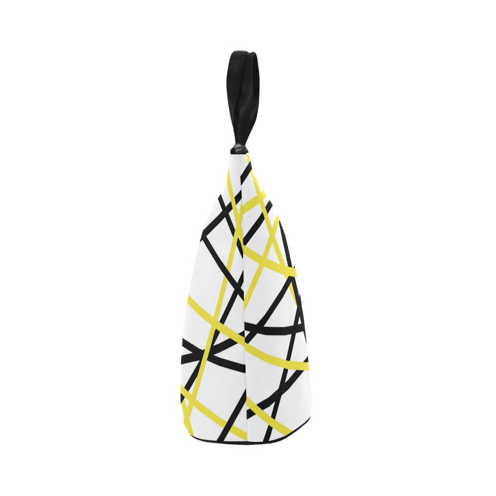 Black and yellow stripes Nylon Lunch Tote Bag (Model 1670)
