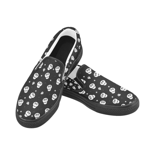 Star Skulls Slip-on Canvas Shoes for Men/Large Size (Model 019)