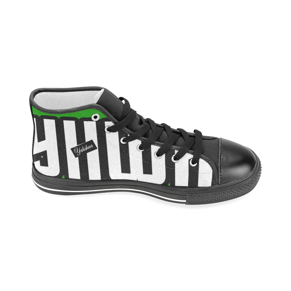 Green Men’s Classic High Top Canvas Shoes (Model 017)