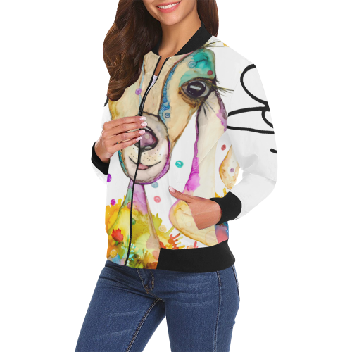 Evie Womens Jacket All Over Print Bomber Jacket for Women (Model H19)