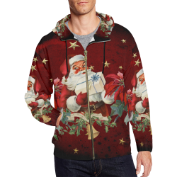 Santa Claus with gifts, vintage All Over Print Full Zip Hoodie for Men/Large Size (Model H14)
