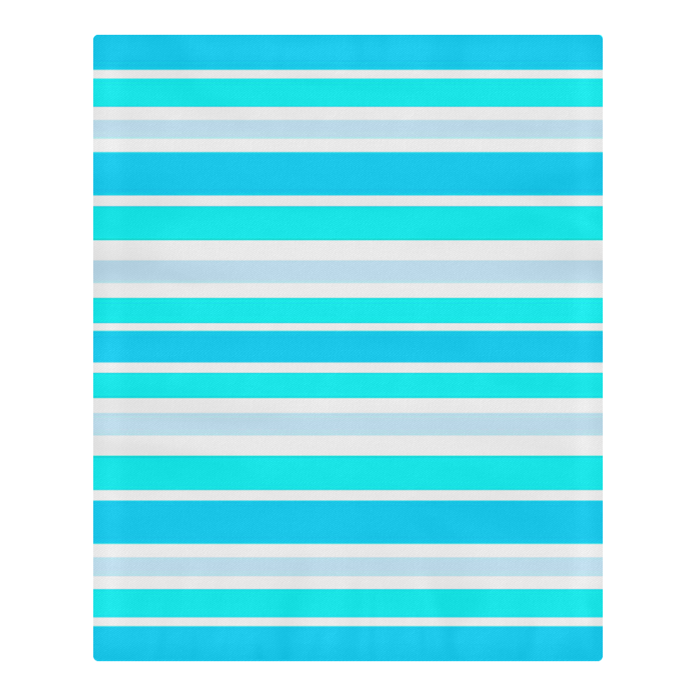 Summer Blues Stripes 3-Piece Bedding Set