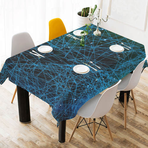 System Network Connection Cotton Linen Tablecloth 52"x 70"