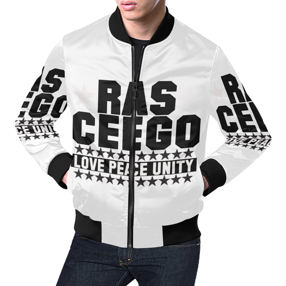 Ras CeeGo blackandwhite All Over Print Bomber Jacket for Men (Model H19)