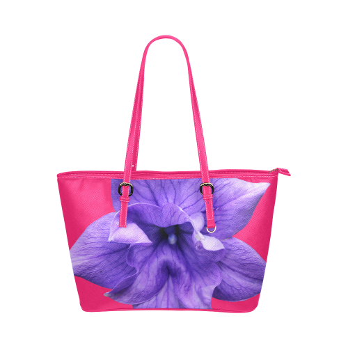 Balloon Flower Leather Tote Bag/Large (Model 1651)