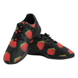 zapatilla deportiva de mujer estampado fresas Women's Athletic Shoes (Model 0200)