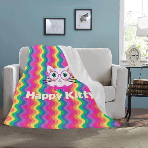 Happy Kitty Ultra-Soft Micro Fleece Blanket 50"x60"