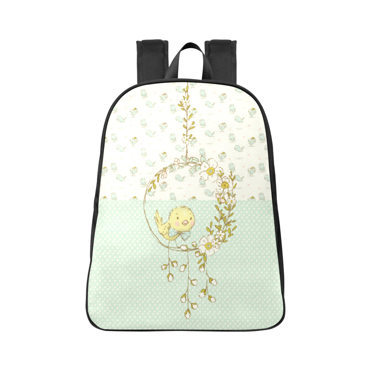 Little Cute Birdie Fabric School Backpack (Model 1682) (Large)