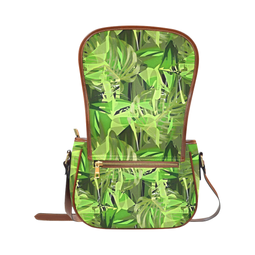 Tropical Jungle Leaves Camouflage Saddle Bag/Small (Model 1649) Full Customization