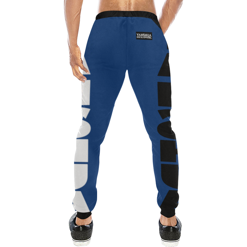 Yahshua Joggers (Navy) Men's All Over Print Sweatpants/Large Size (Model L11)