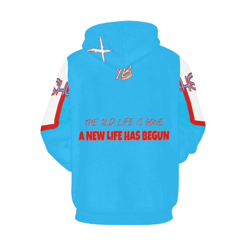 Saved Transformed Tee Blue All Over Print Hoodie for Men/Large Size (USA Size) (Model H13)