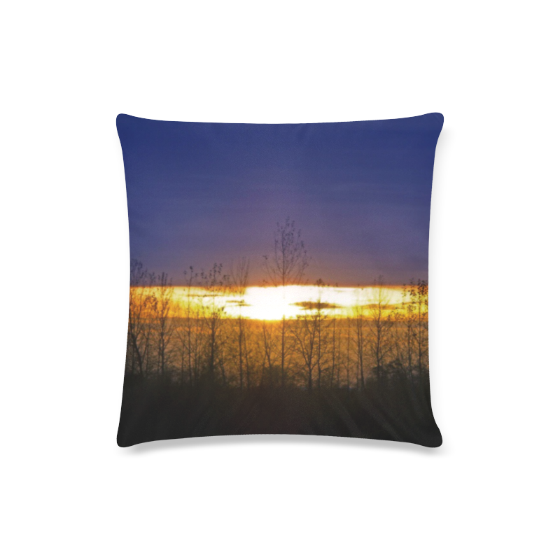 sunset in trees Custom Zippered Pillow Case 16"x16"(Twin Sides)
