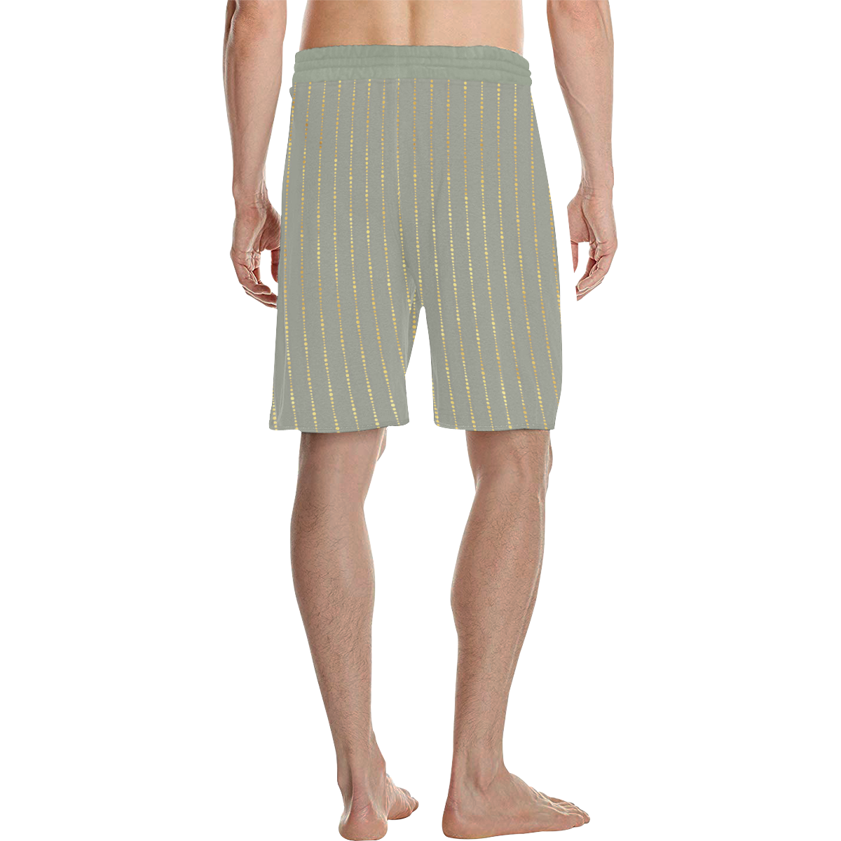 Marcelo golden stripes on grey Men's All Over Print Casual Shorts (Model L23)