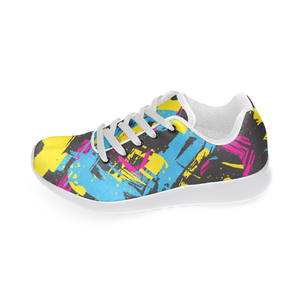 Colorful paint stokes on a black background Men’s Running Shoes (Model 020)