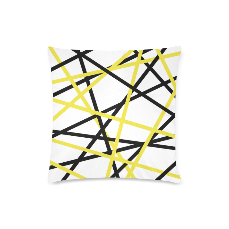 Black and yellow stripes Custom Zippered Pillow Case 16"x16"(Twin Sides)