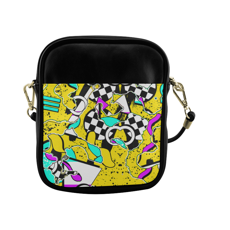 Shapes on a yellow background Sling Bag (Model 1627)