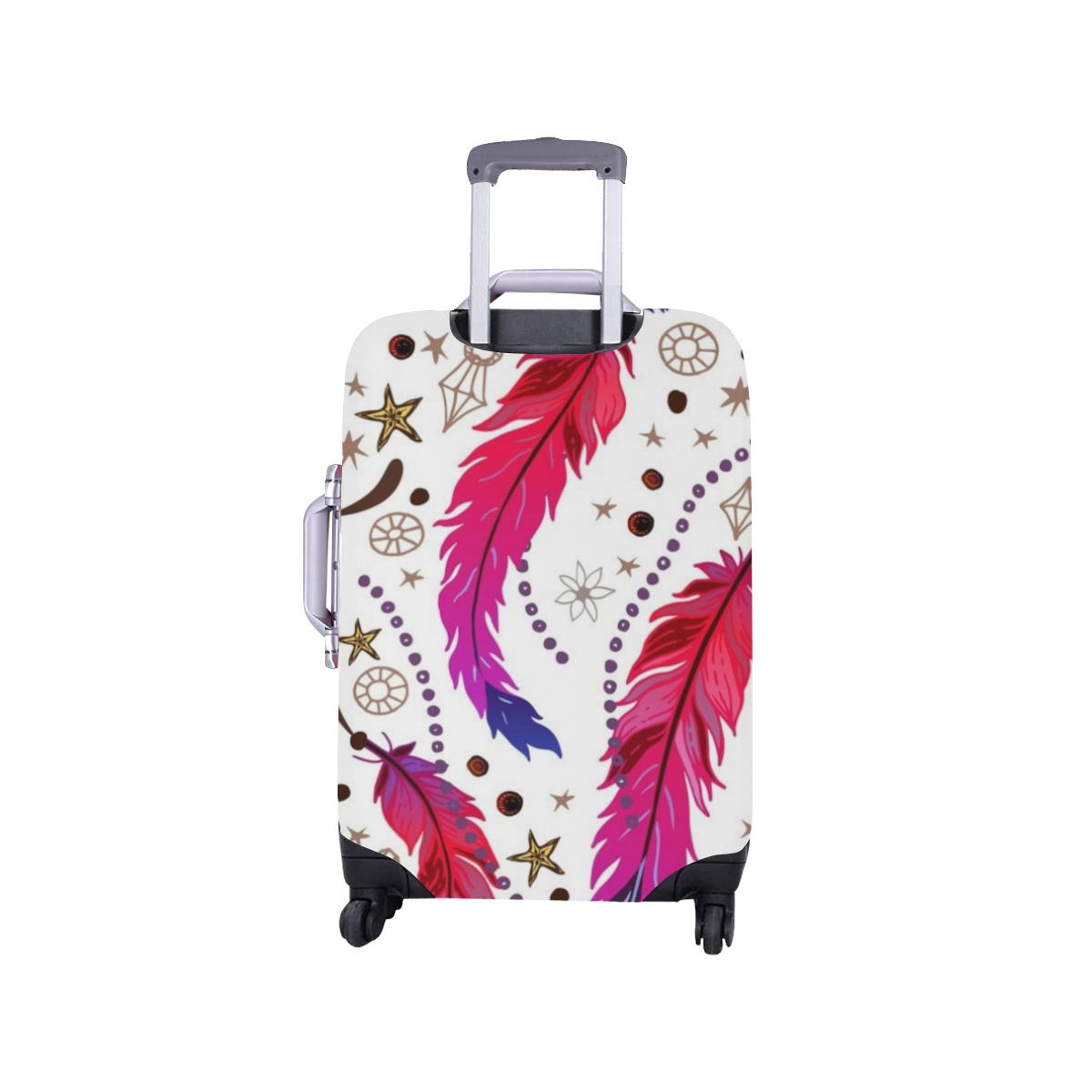 Boho Feathers Luggage Cover/Small 18"-21"