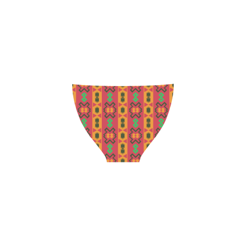 Tribal shapes in retro colors (2) Custom Bikini Swimsuit (Model S01)