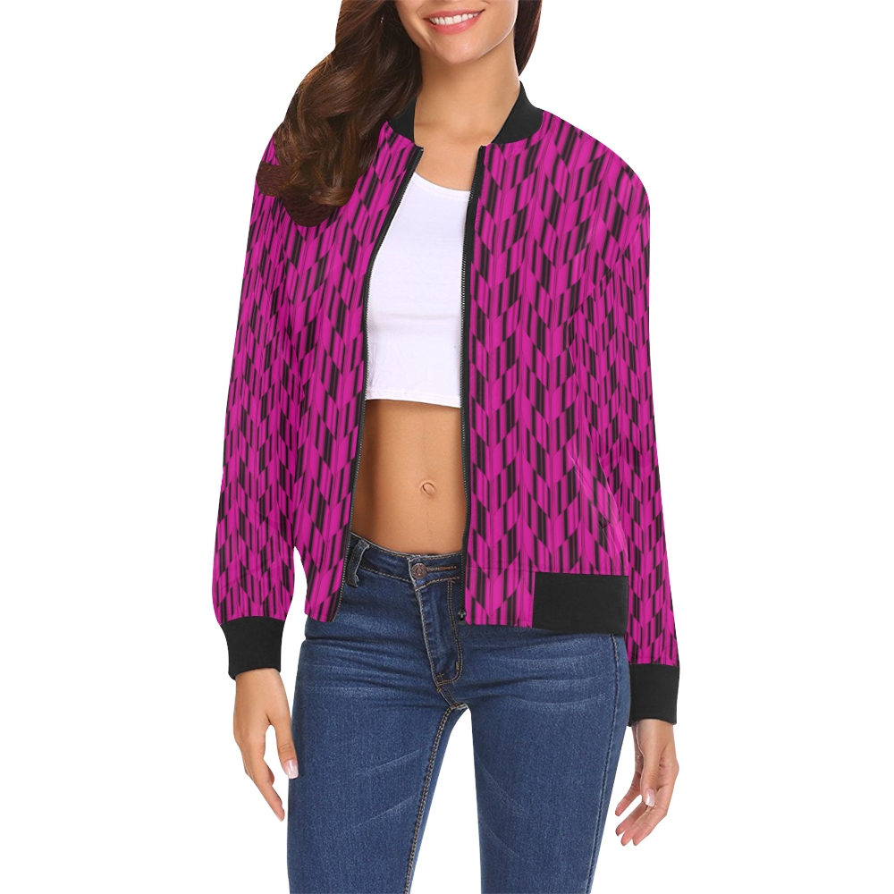 abstract pattern All Over Print Bomber Jacket for Women (Model H19)