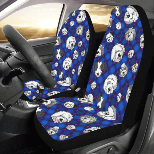 Dark Blue Shaggies Car Seat Covers (Set of 2)