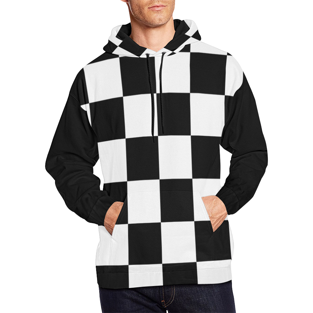 CHECKERED All Over Print Hoodie for Men/Large Size (USA Size) (Model H13)
