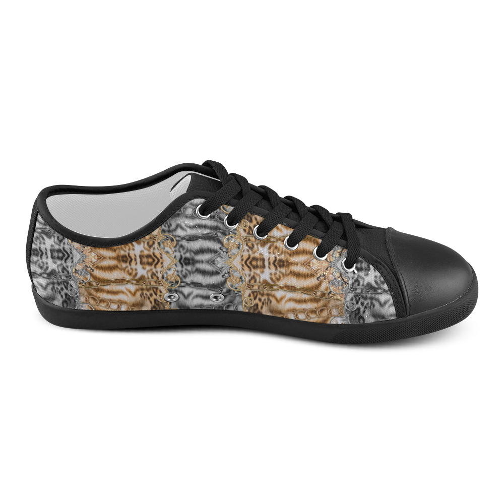 Luxury Abstract Design Canvas Shoes for Women/Large Size (Model 016)