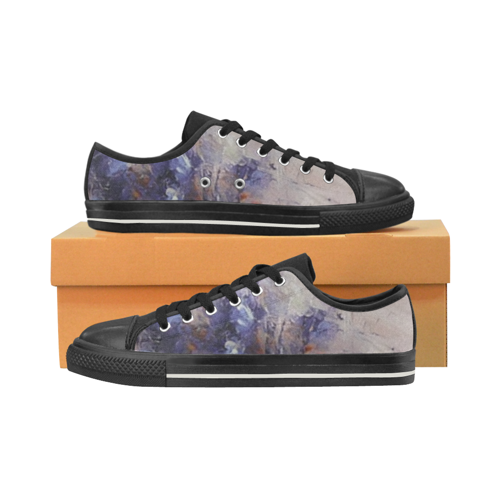 Blue Flower Shoes Women's Classic Canvas Shoes (Model 018)