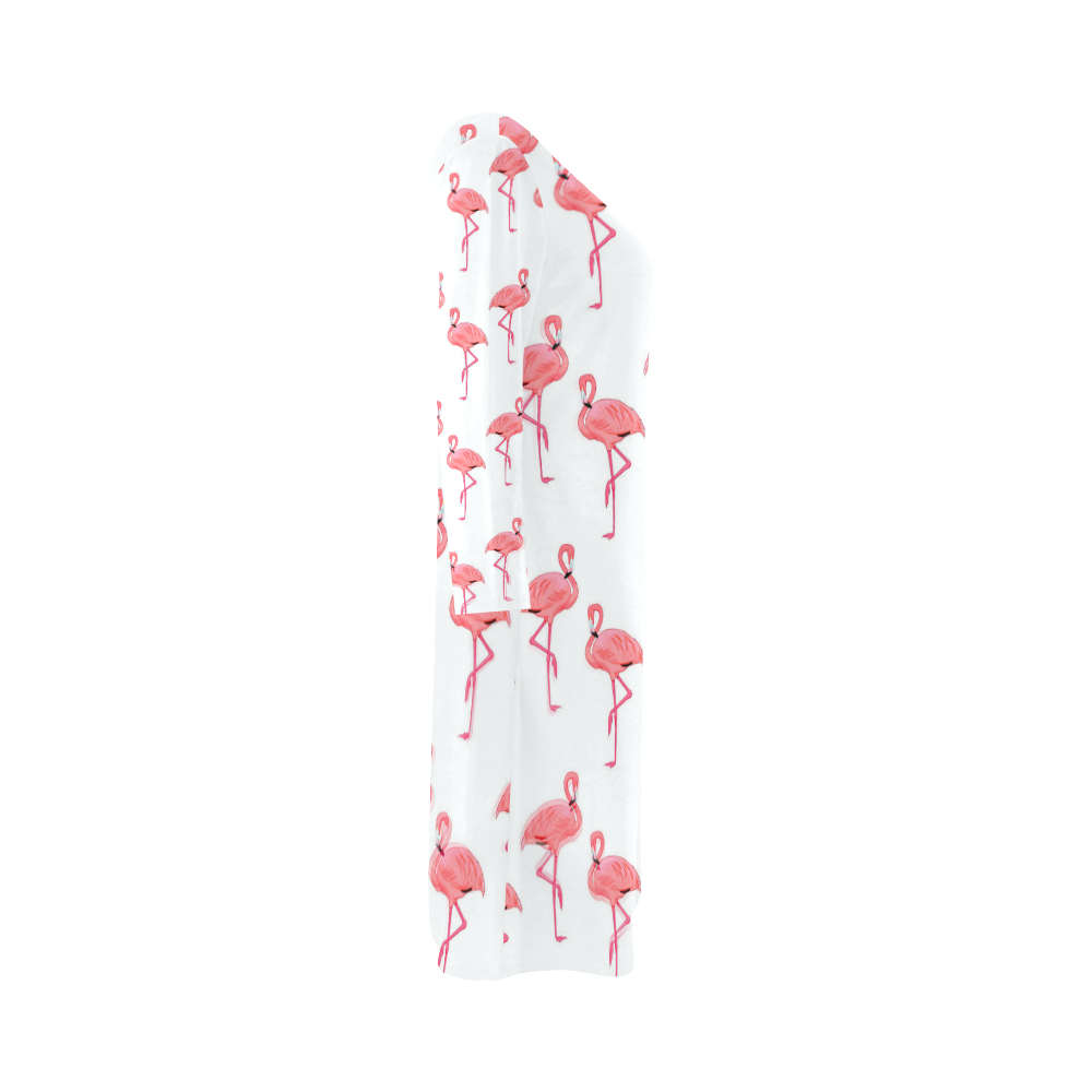 Classic Pink Flamingo Pattern Bateau A-Line Skirt (D21)