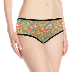 Christmas Gingerbread Icons Pattern Women's All Over Print Classic Briefs (Model L13)