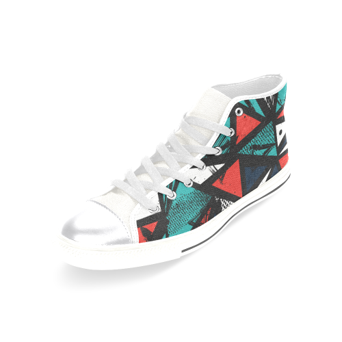 Basketball Top Ethnic 1 Women's Classic High Top Canvas Shoes (Model 017)
