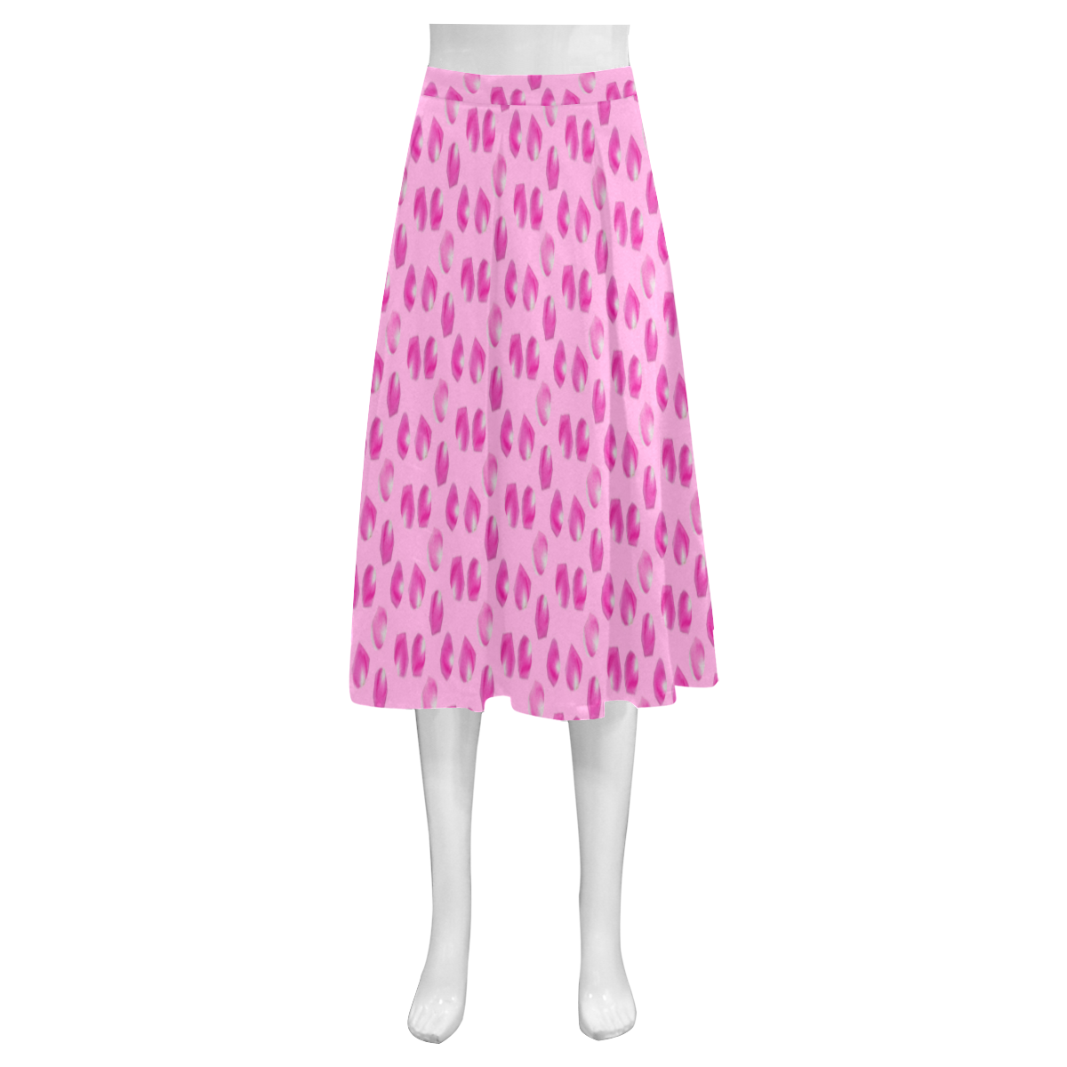Rose petals Mnemosyne Women's Crepe Skirt (Model D16)