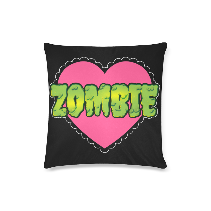 Zombie_heart_ Zombie Custom Zippered Pillow Case 16"x16"(Twin Sides)