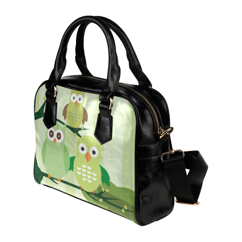 Green Owls Shoulder Handbag (Model 1634)