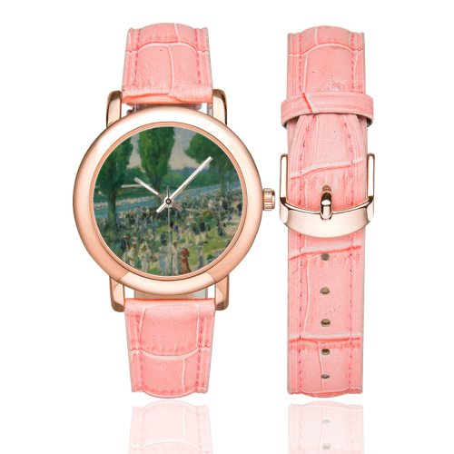 SPRING Women's Rose Gold Leather Strap Watch(Model 201)