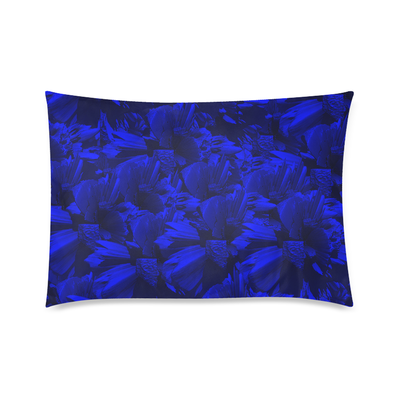 A202 Rich Blue and Black Abstract Design Custom Zippered Pillow Case 20"x30"(Twin Sides)
