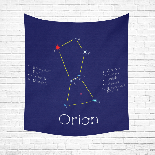 Star constellation Orion funny astronomy sky space Cotton Linen Wall Tapestry 51"x 60"