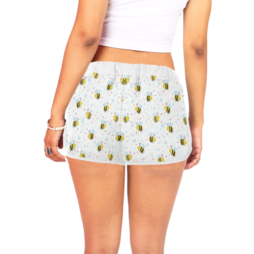 Cute Bee Pattern Women's All Over Print Relaxed Shorts (Model L19)
