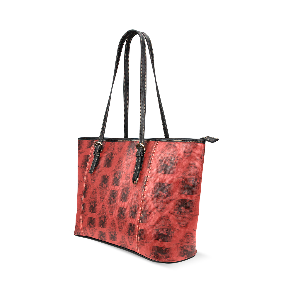 SAMSON WEAR RED Leather Tote Bag/Small (Model 1640)