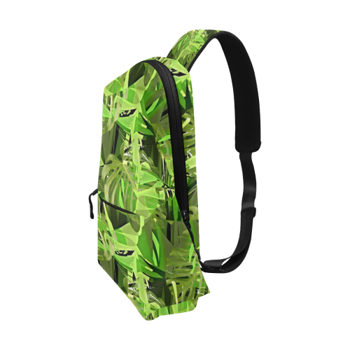 Tropical Jungle Leaves Camouflage Chest Bag (Model 1678)