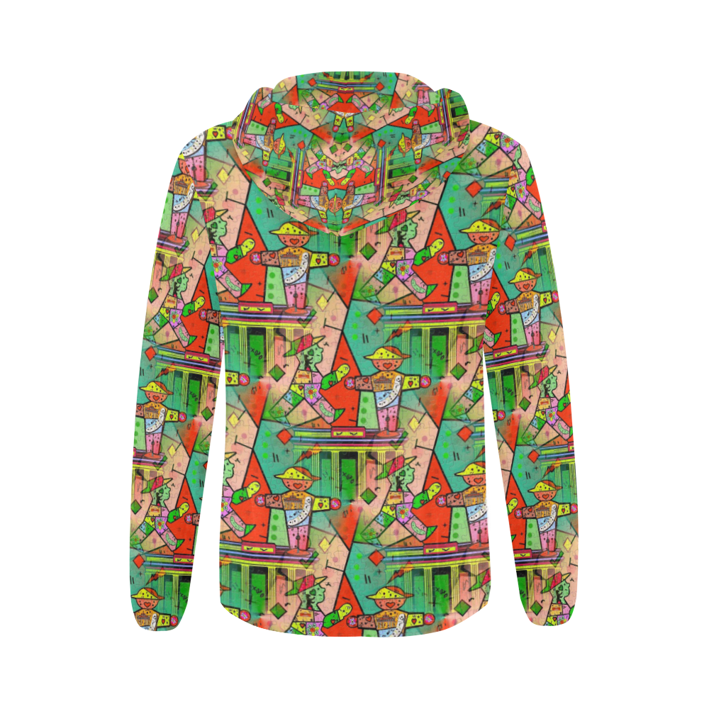 Stop and Go by Artdream All Over Print Full Zip Hoodie for Women (Model H14)