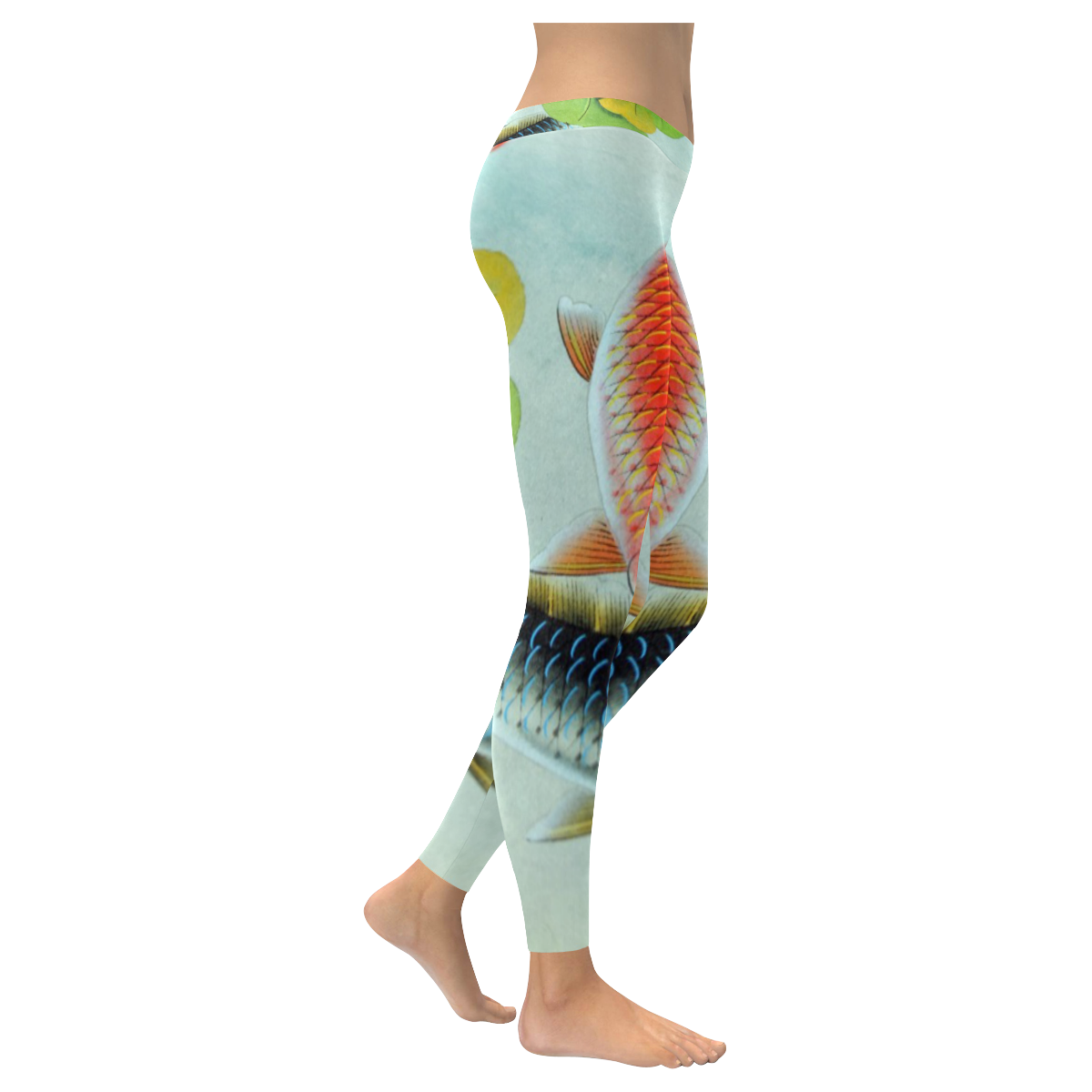 KOI FISH Women's Low Rise Leggings (Invisible Stitch) (Model L05)