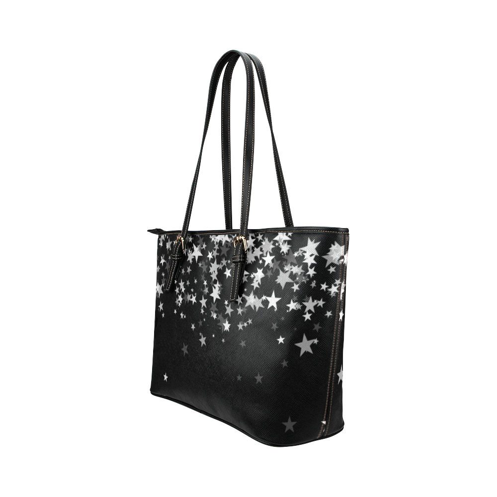 bolso de mano  noche estrellada Leather Tote Bag/Small (Model 1651)