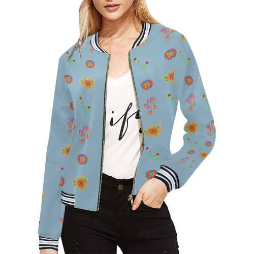 Tropicana 2018 All Over Print Bomber Jacket for Women (Model H21)