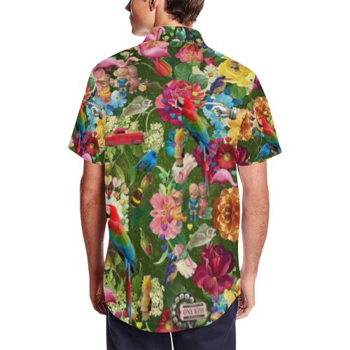 Is it Springtime Yet? Men's Short Sleeve Shirt with Lapel Collar (Model T54)